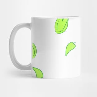 Background illustration white, green leaves, plant, botany, decorative design pattern Mug